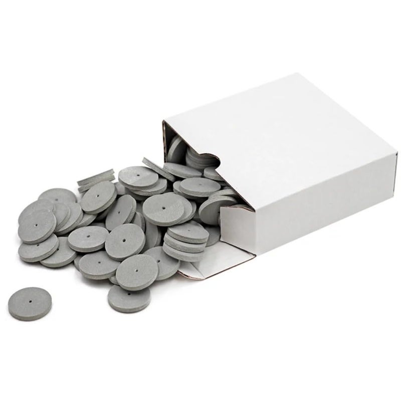 SeeFDENT 100Pcs/Box Dental Silicone Rubber Polishing Grinding Wheels, Rotary Tool Lab Jewelry Polishing Disc Burs 2.35mm Shank Mandrel 4Types (Ultra Fine) - Image 1